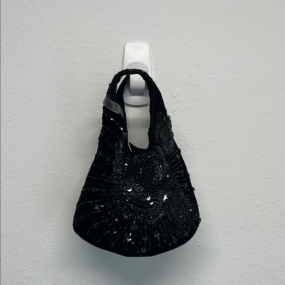 ✨Glamorous Black Sparkle Hobo Bag 🖤🤍 - Picture 1 of 10